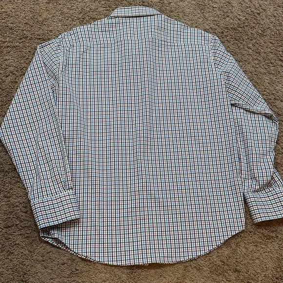 Peter Millar Men's Blue and Red Plaid Shirt - Picture 3 of 4